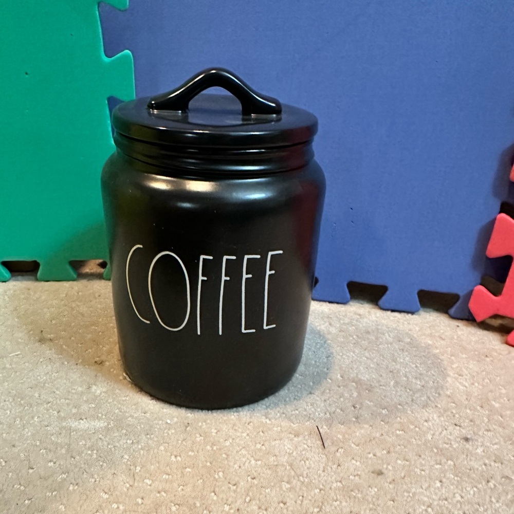 Rae Dunn Black Coffee Canister